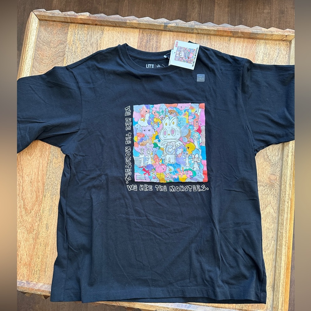 UNIQLO x LABUBU collab - Black Graphic T-Shirt